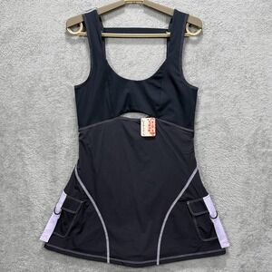 Free People FP Movement Dress Womens Small Black Hike It Up Skortsie Athletic